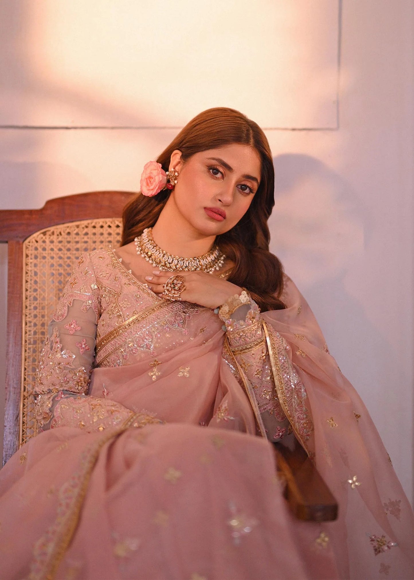 Qalamkar | Gotta Embroidered Saree with lace