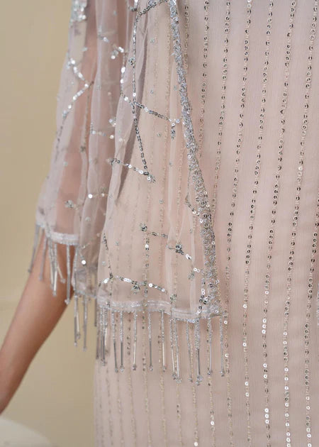 Petra | Beige 3 Piece Chiffon Gown