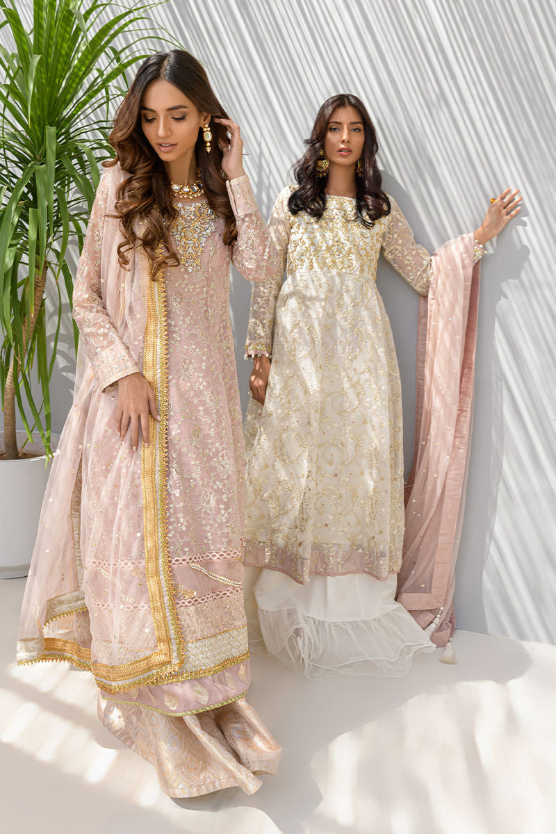 Daisy Pink | Pink Organza Embellished Sharara