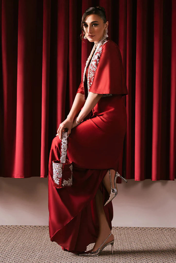 Rose | Festive Wear Silk Embellished Jacket Dress