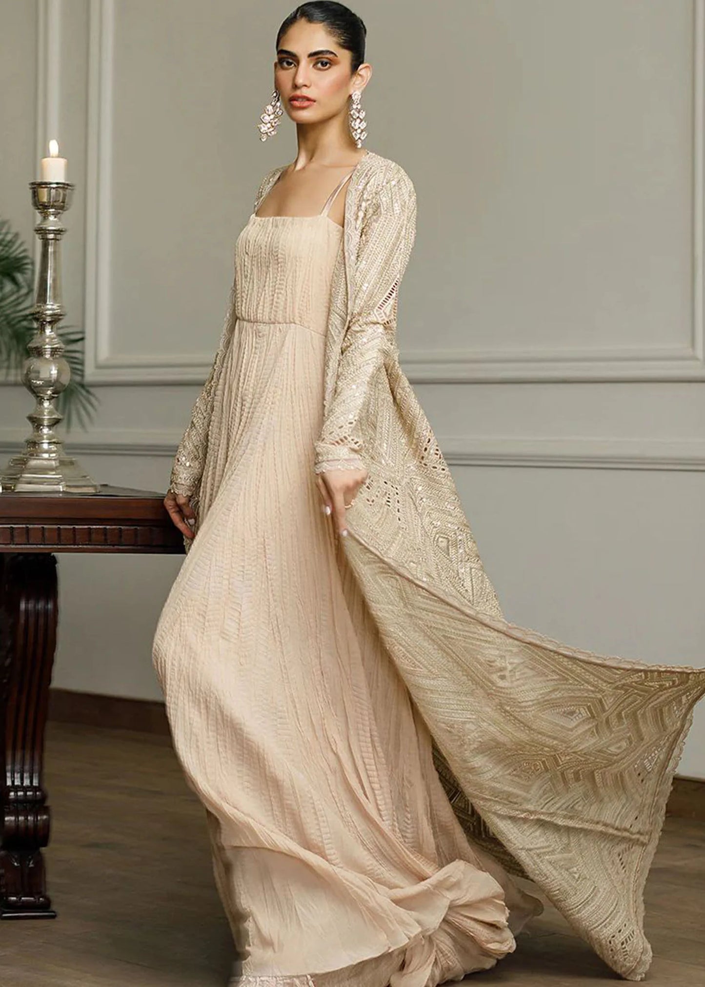 Karma | Embroidered Jacket with Maxi