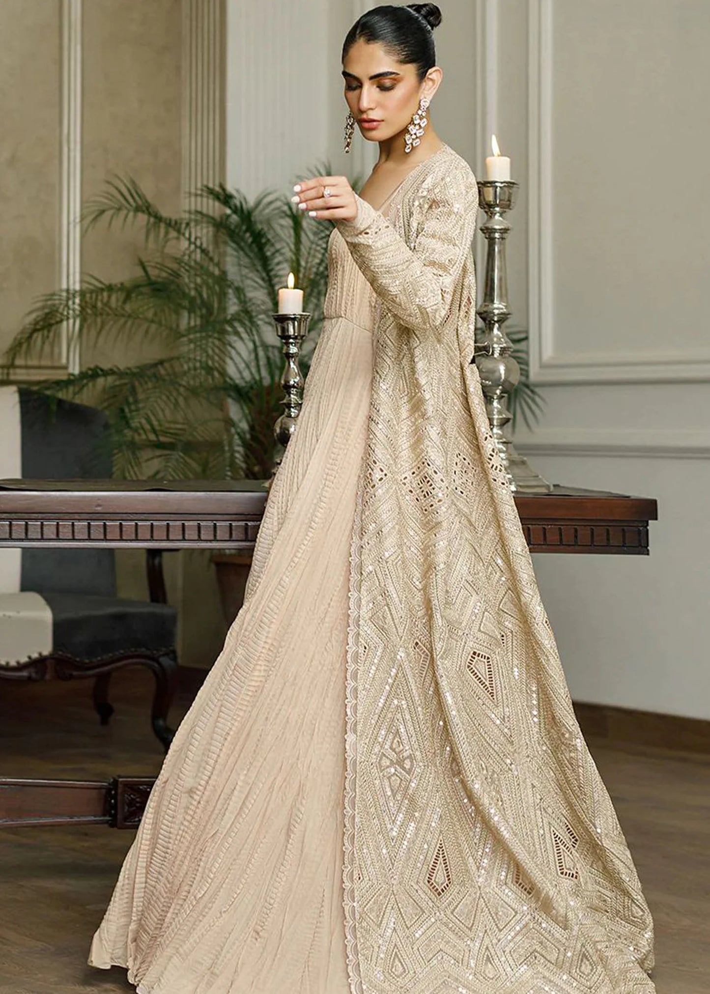 Karma | Embroidered Jacket with Maxi