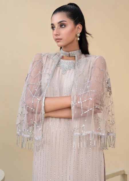 Petra | Beige 3 Piece Chiffon Gown