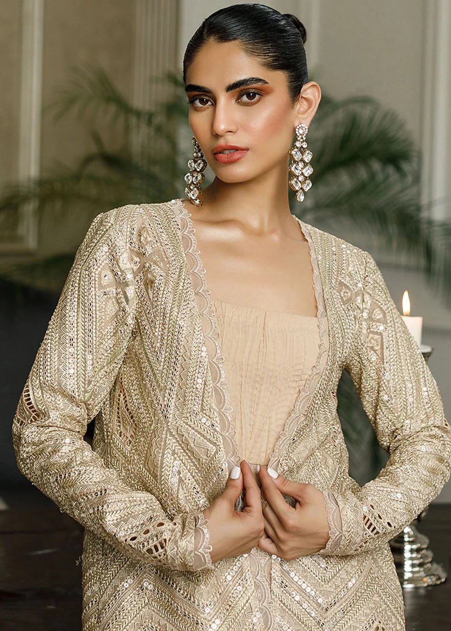 Karma | Embroidered Jacket with Maxi