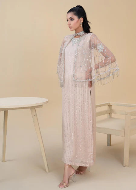 Petra | Beige 3 Piece Chiffon Gown