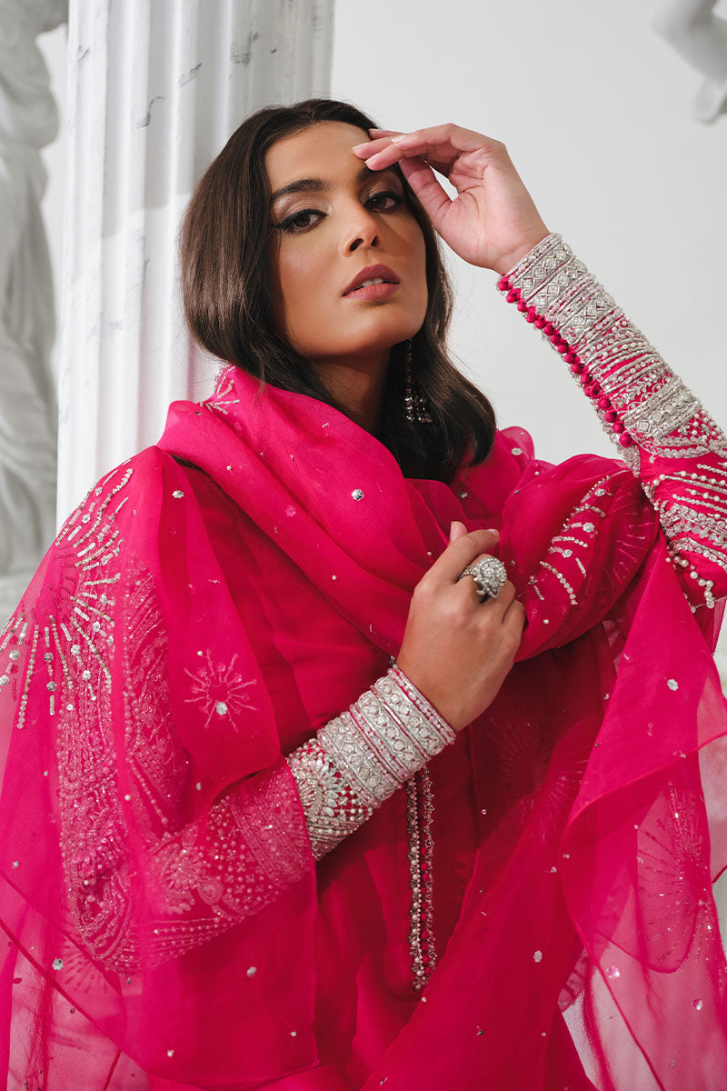 Cerise | Pink Korean Silk Embellished Suit