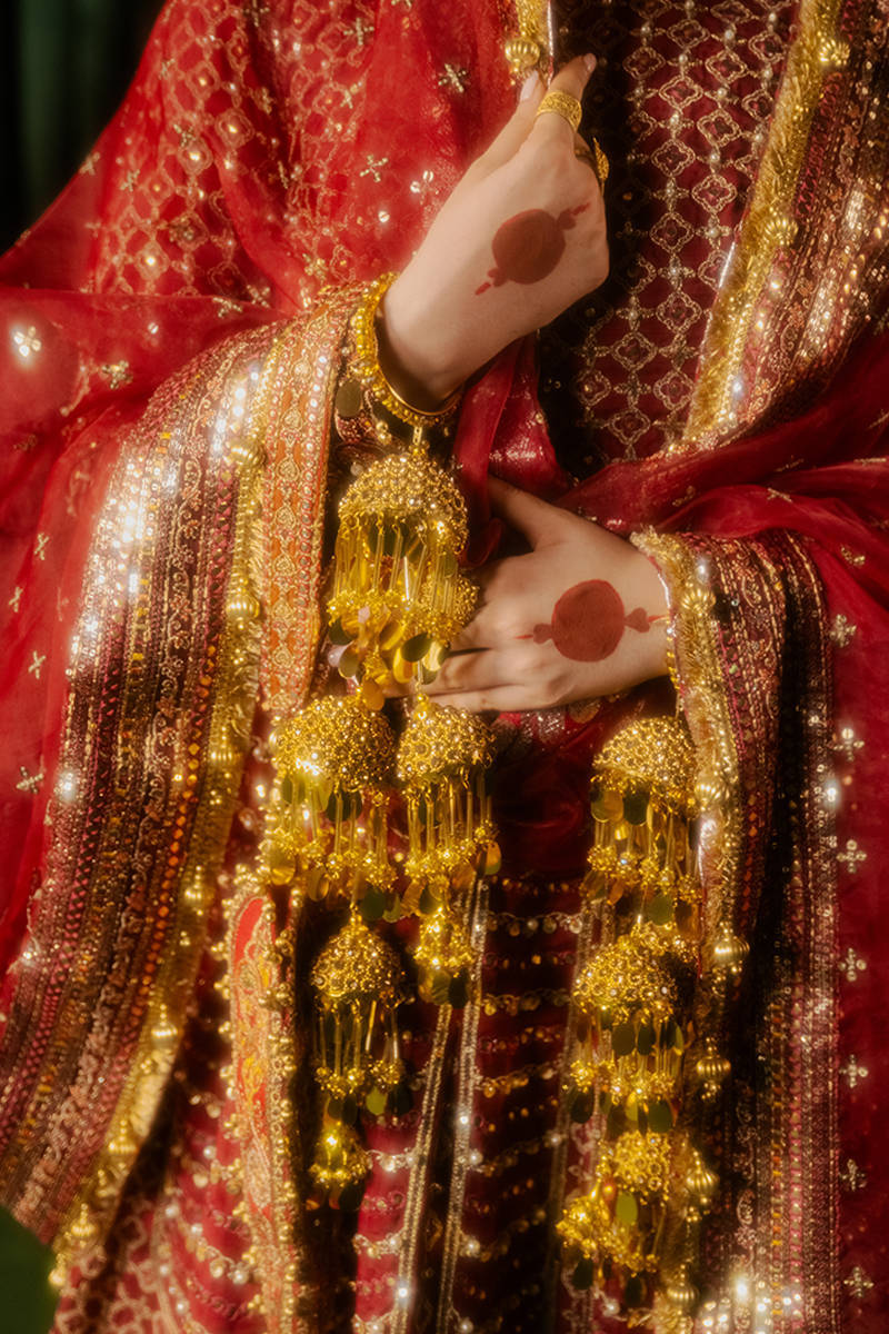Mohsin Naveed Ranjha | Maroon Indian Silk Embellished Lehenga