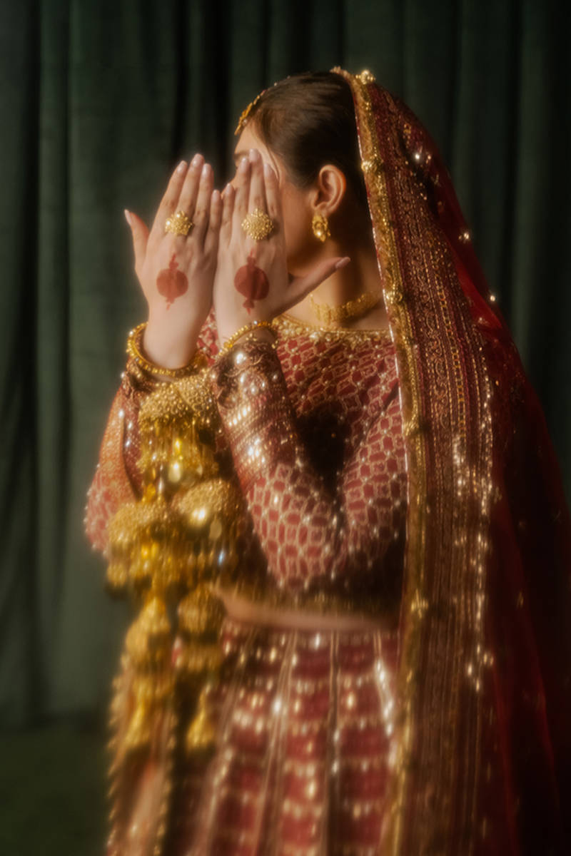 Mohsin Naveed Ranjha | Maroon Indian Silk Embellished Lehenga