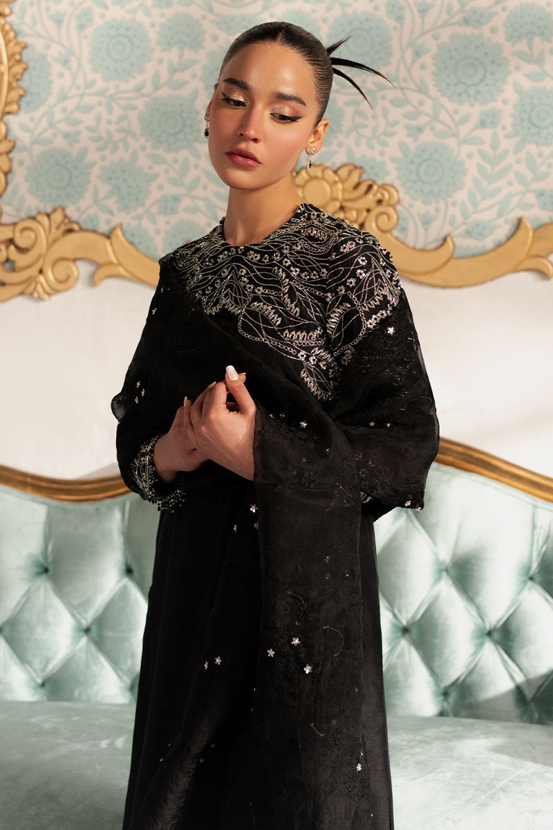 Noirish | Black Korean Silk Embroidered Embellished Suit