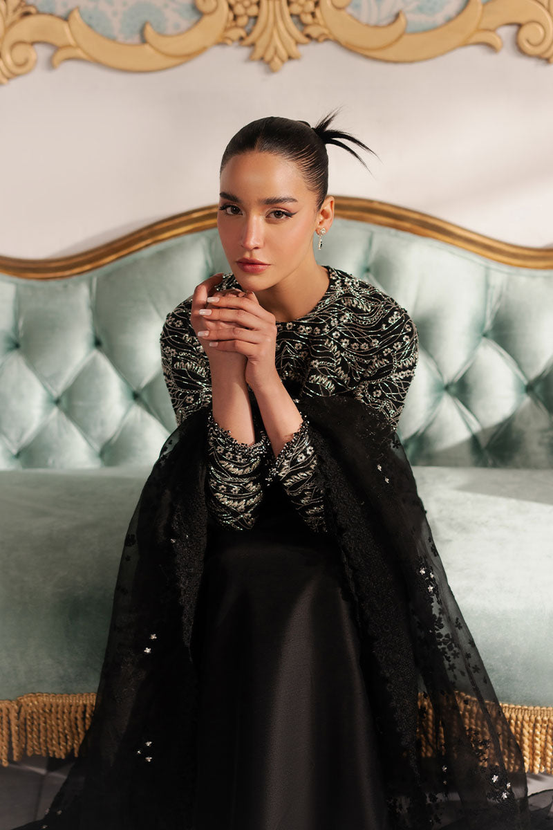 Noirish | Black Korean Silk Embroidered Embellished Suit