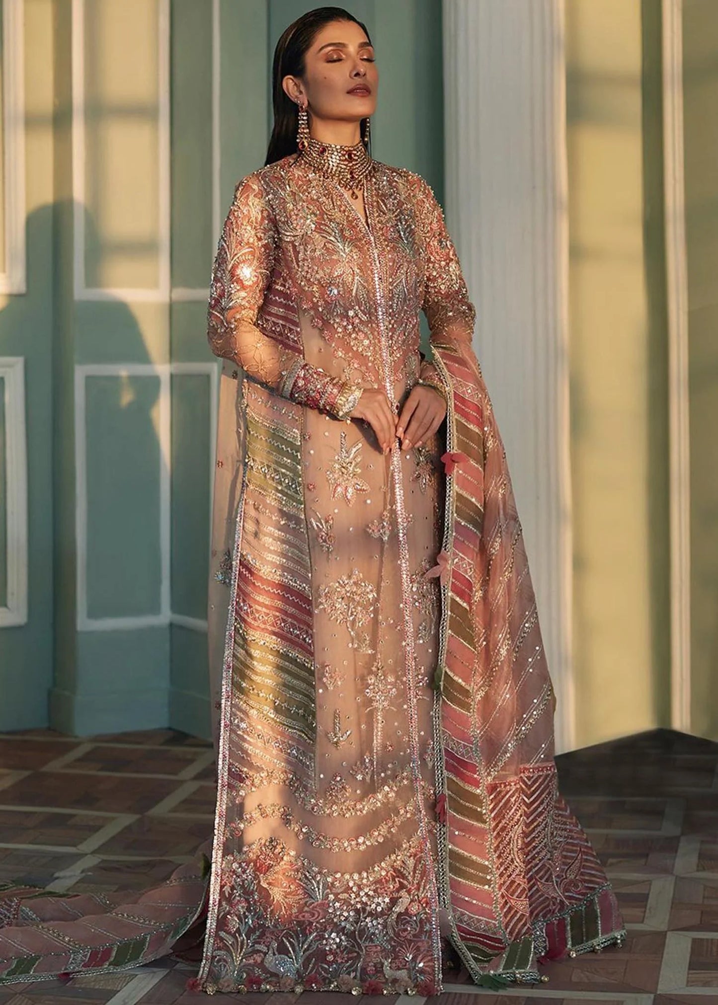 ÉLAN - Mehr | Organza Embellished & Embroidered Dress