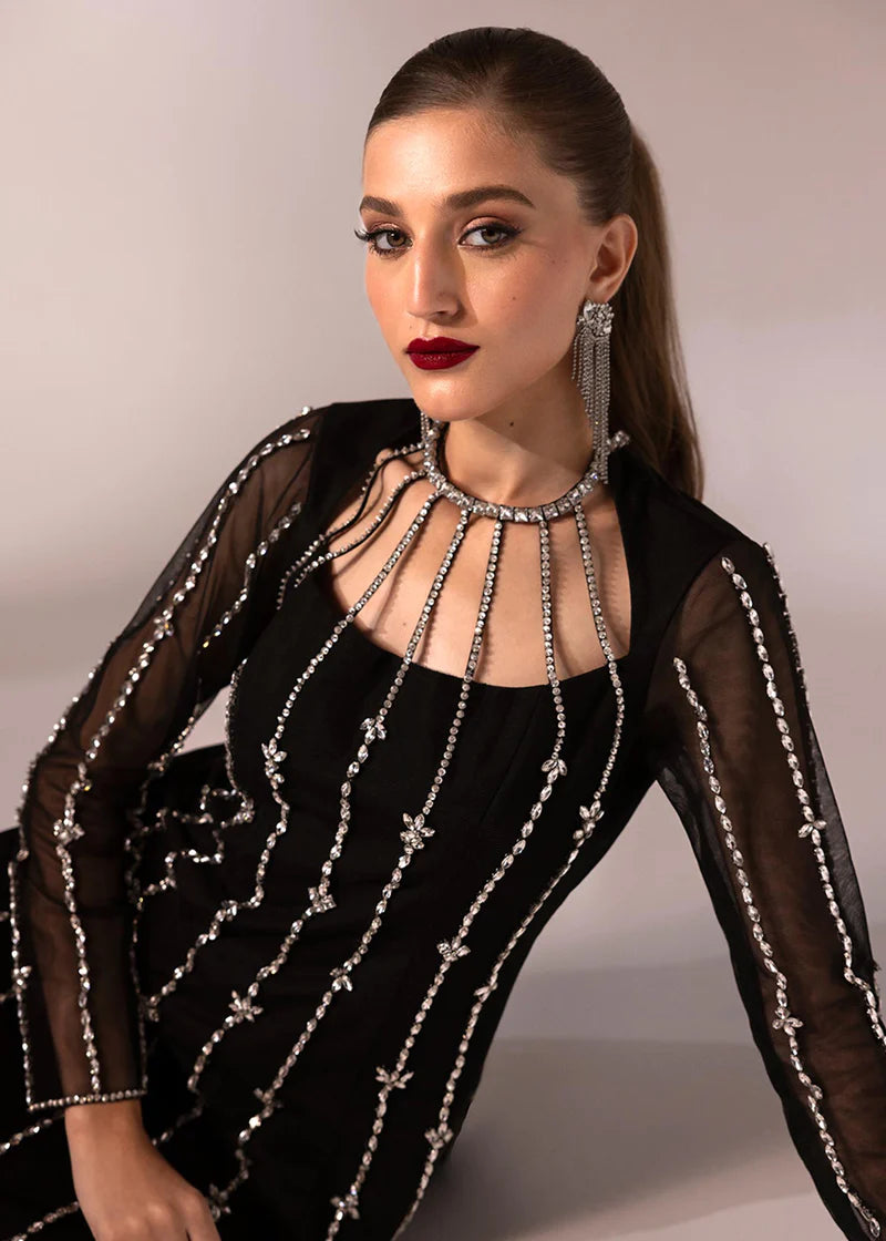 Midnight Black | Festive Wear Hand Embellished Suit
