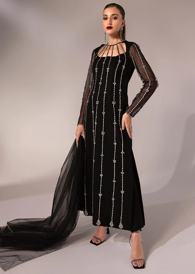 Midnight Black | Festive Wear Hand Embellished Suit