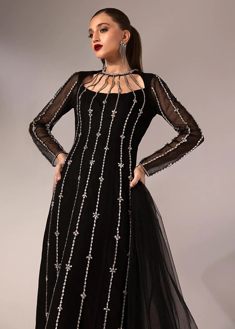 Midnight Black | Festive Wear Hand Embellished Suit