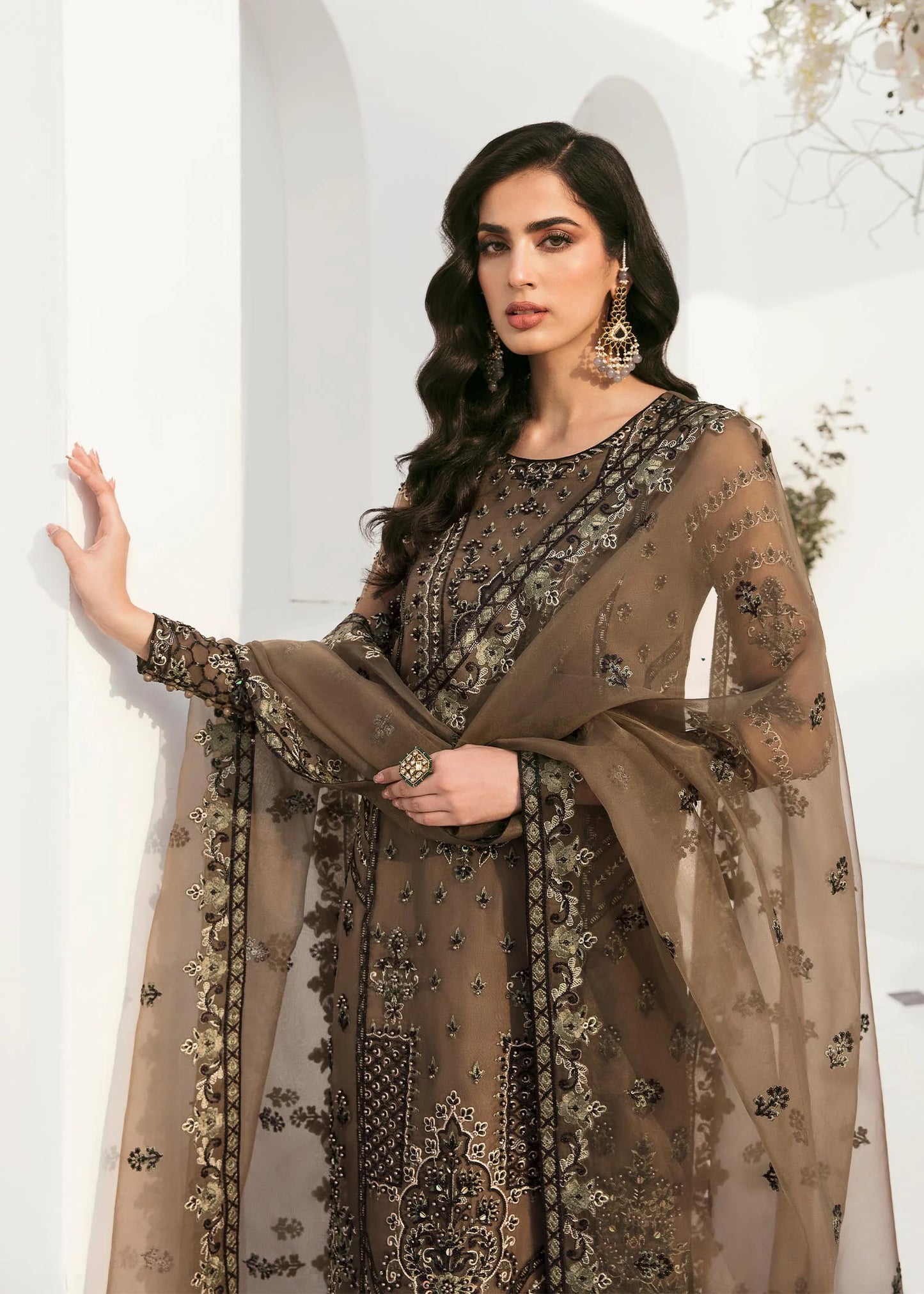 Zinia | Organza Embroidered Dress