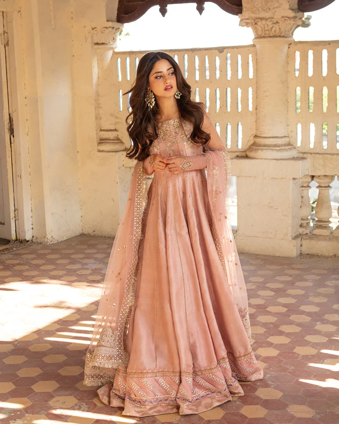Faiza Saqlain | Hand Embellished Korean Raw Silk Churidar Dress