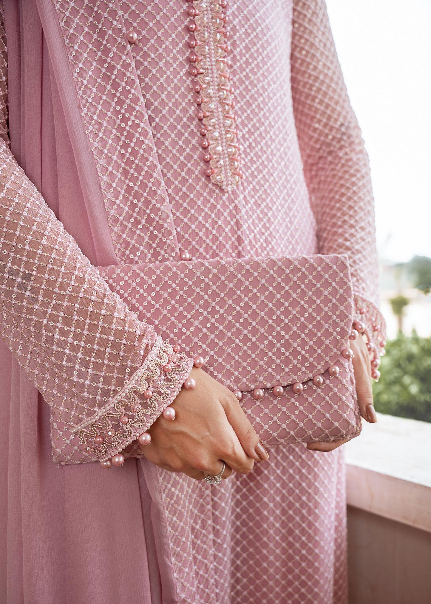 Mehr | Embellished Chiffon Chikenkari