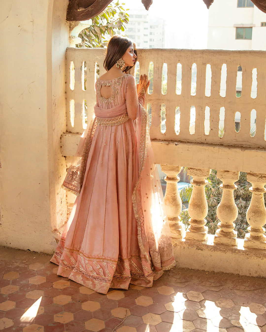 Faiza Saqlain | Hand Embellished Korean Raw Silk Churidar Dress