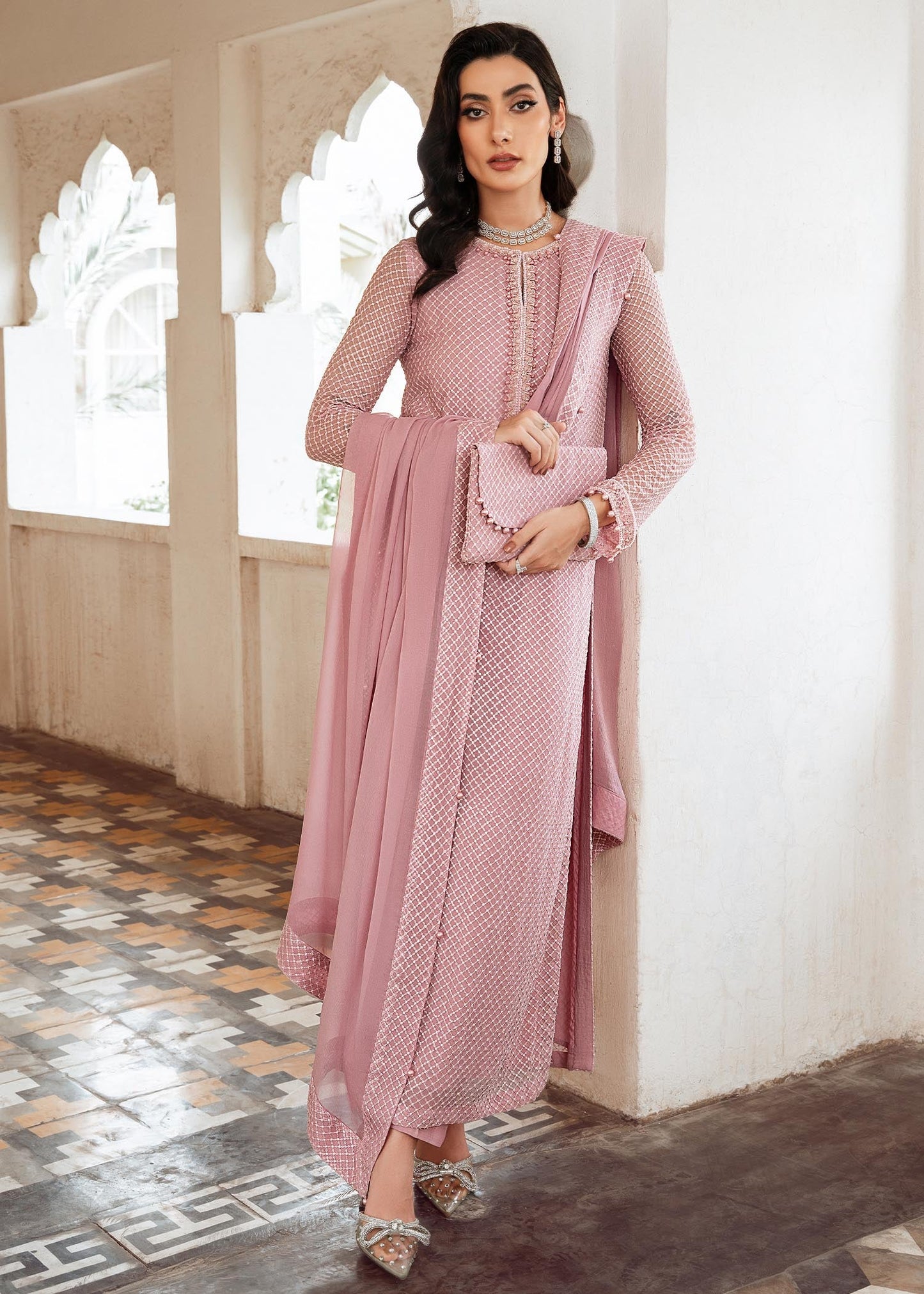 Mehr | Embellished Chiffon Chikenkari