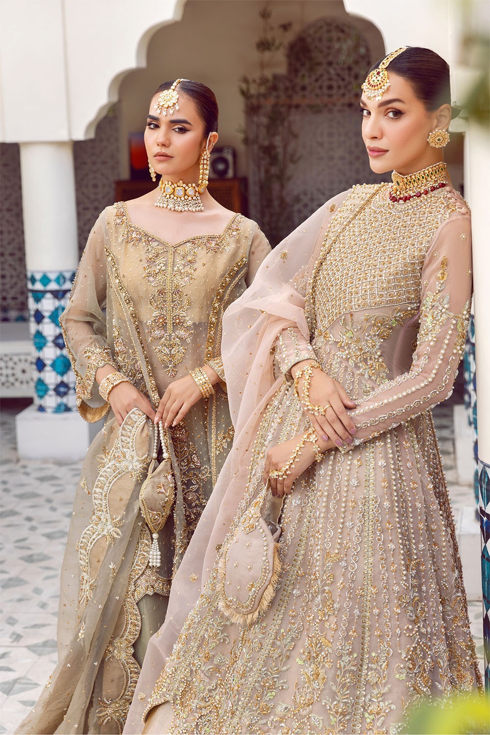 Rani Mehal | Pink Organza Embellished Bridal Lehenga