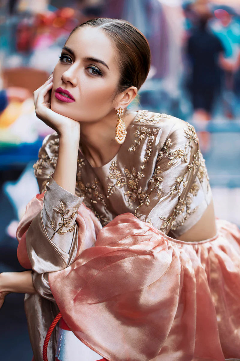 Leur | Brown Silk Embellished Lehenga Choli