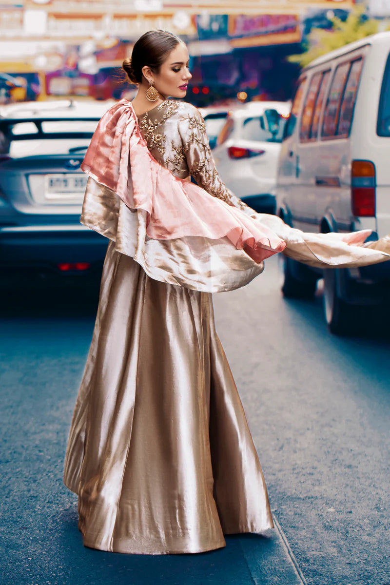 Leur | Brown Silk Embellished Lehenga Choli