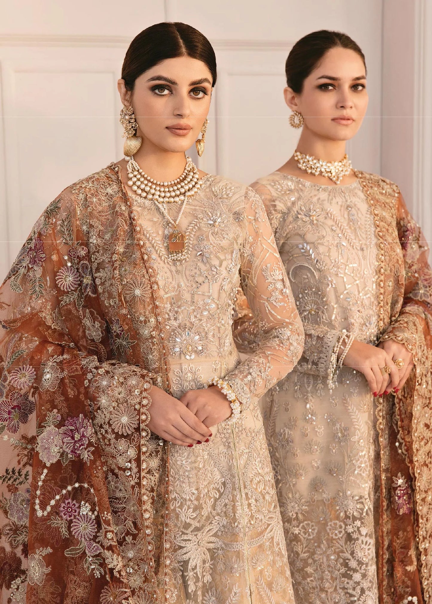 BAROQUE | Embroidered Embellished Net Festive Wear Suit