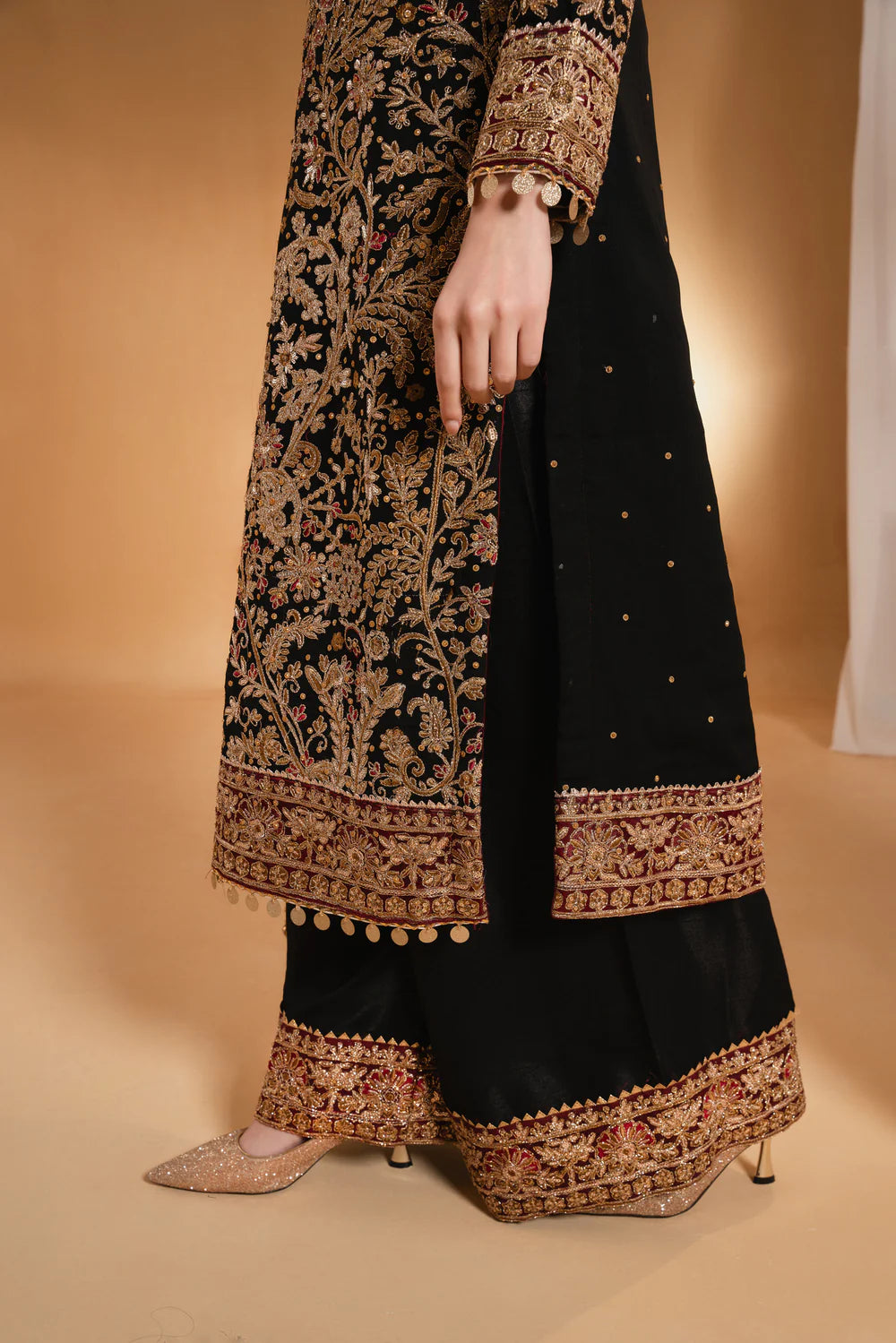 Anjali | Black Chiffon Embroidered Suit
