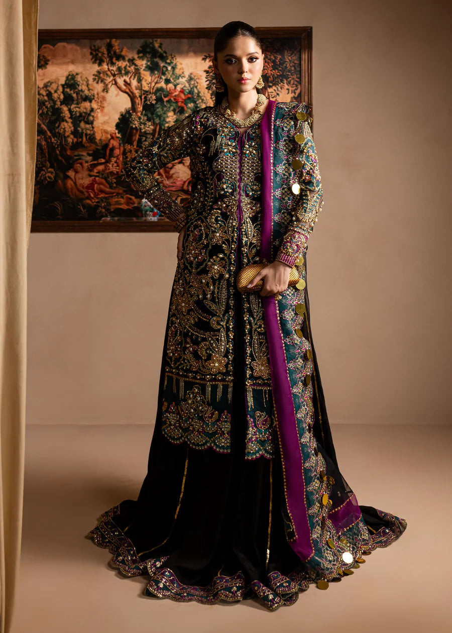 Zumar | Black Embroidered Hand Embellished Sharara