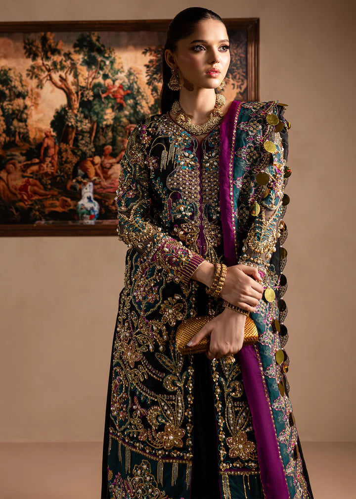 Zumar | Black Embroidered Hand Embellished Sharara