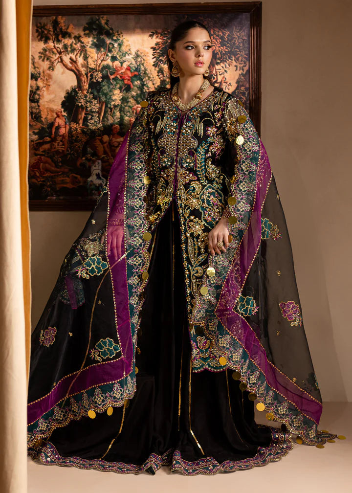 Zumar | Black Embroidered Hand Embellished Sharara