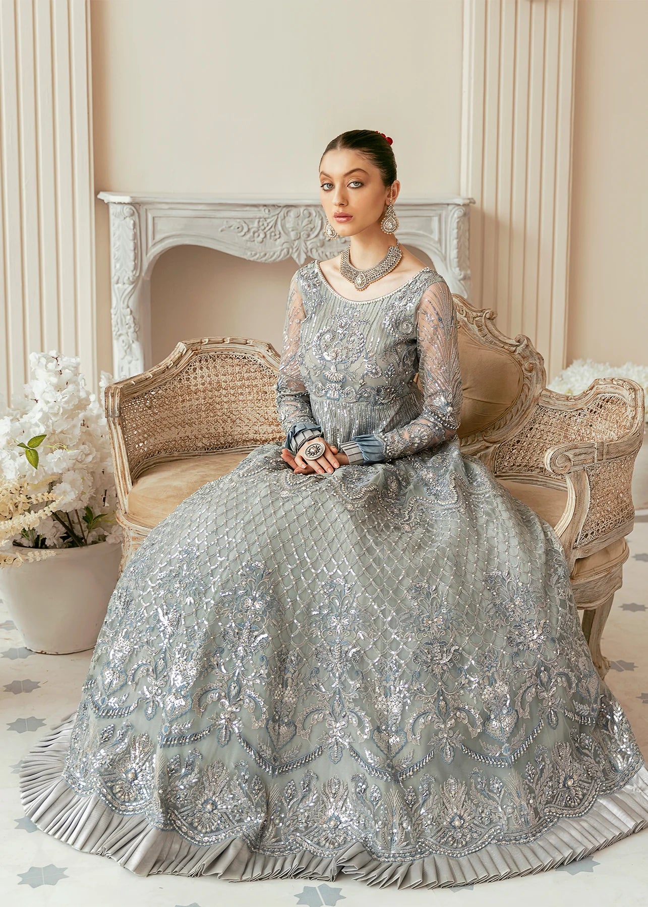 Bali | Embroidered Raw Silk Lehenga
