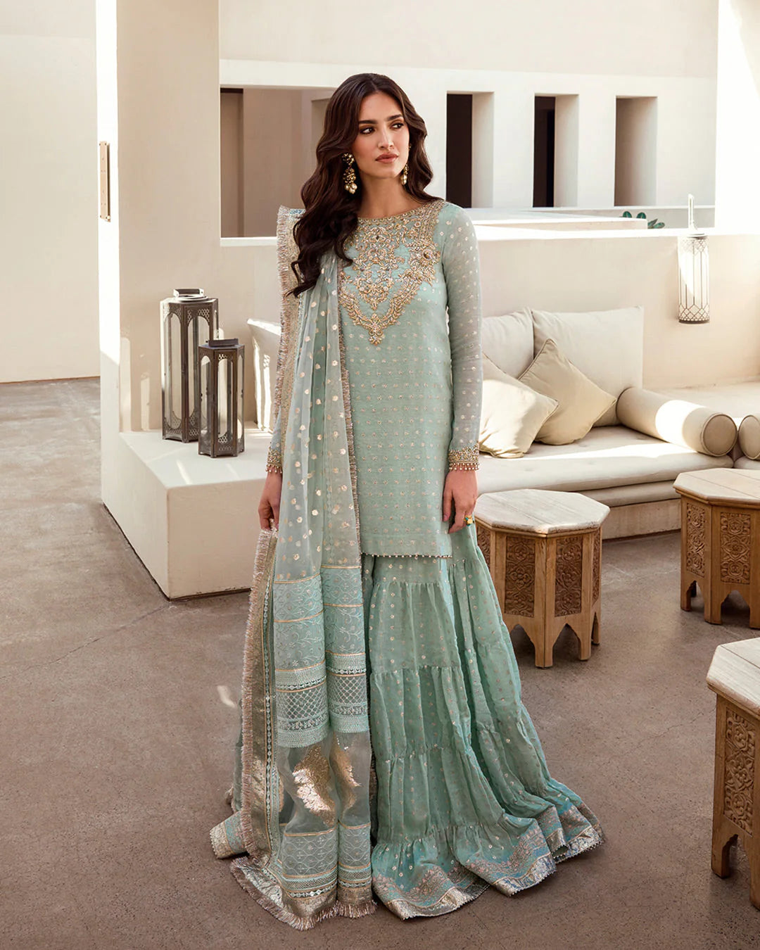 Faiza Saqlain | Embellished Karandi Gharara