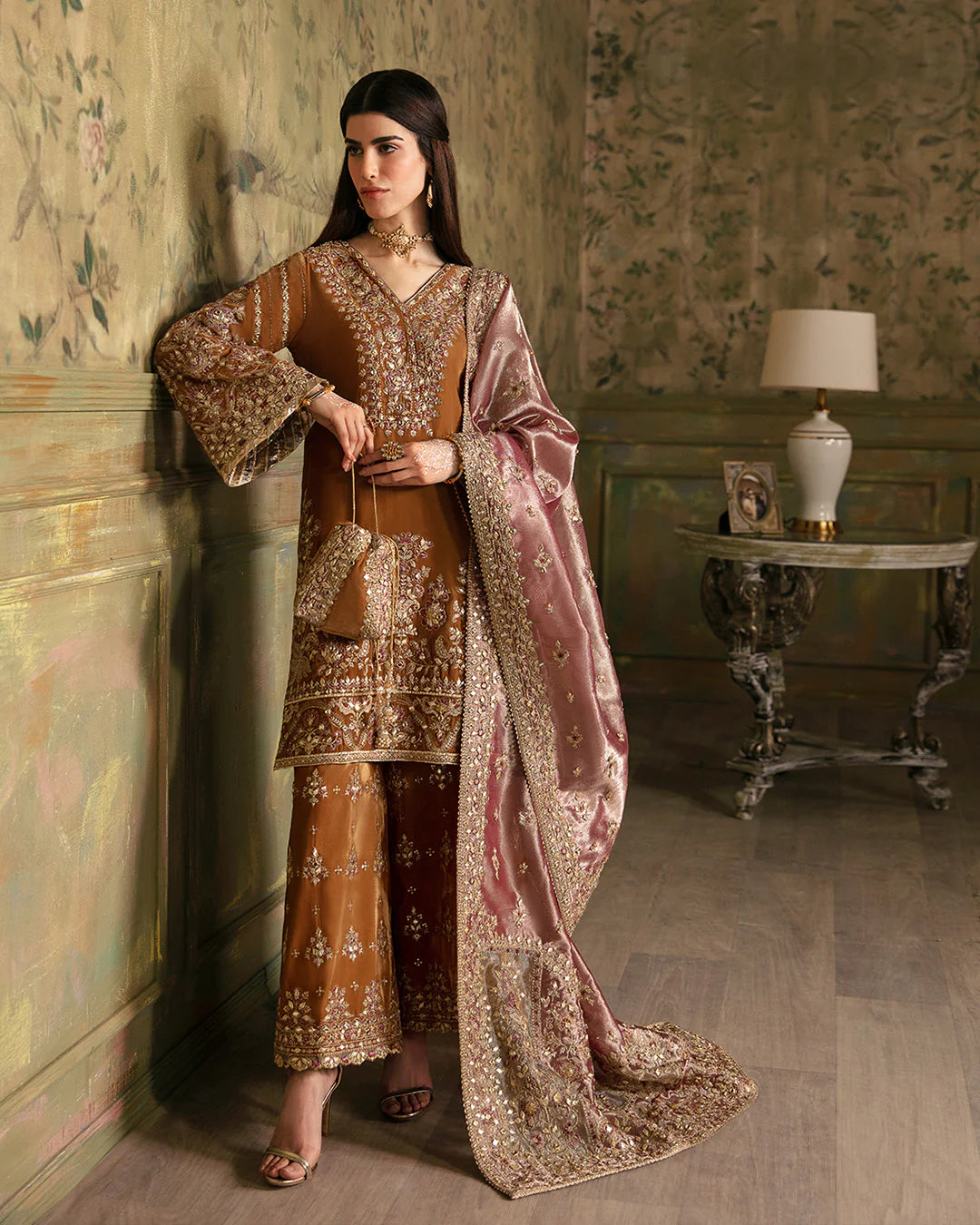 Lamees | Festive Embroidered Velvet Dress