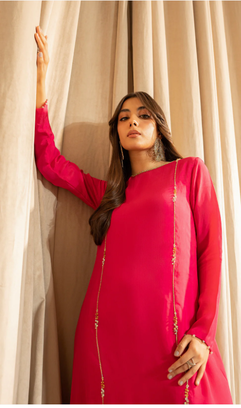 1 Piece | Soft Silk Embellished Dress