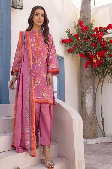 Women's Pink Printed Suit