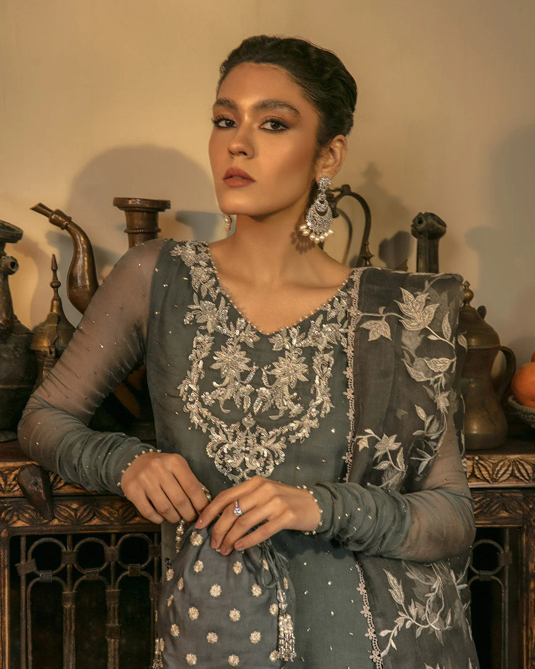 Faiza Saqlain | Embellished Mulkesh Churidar Dress