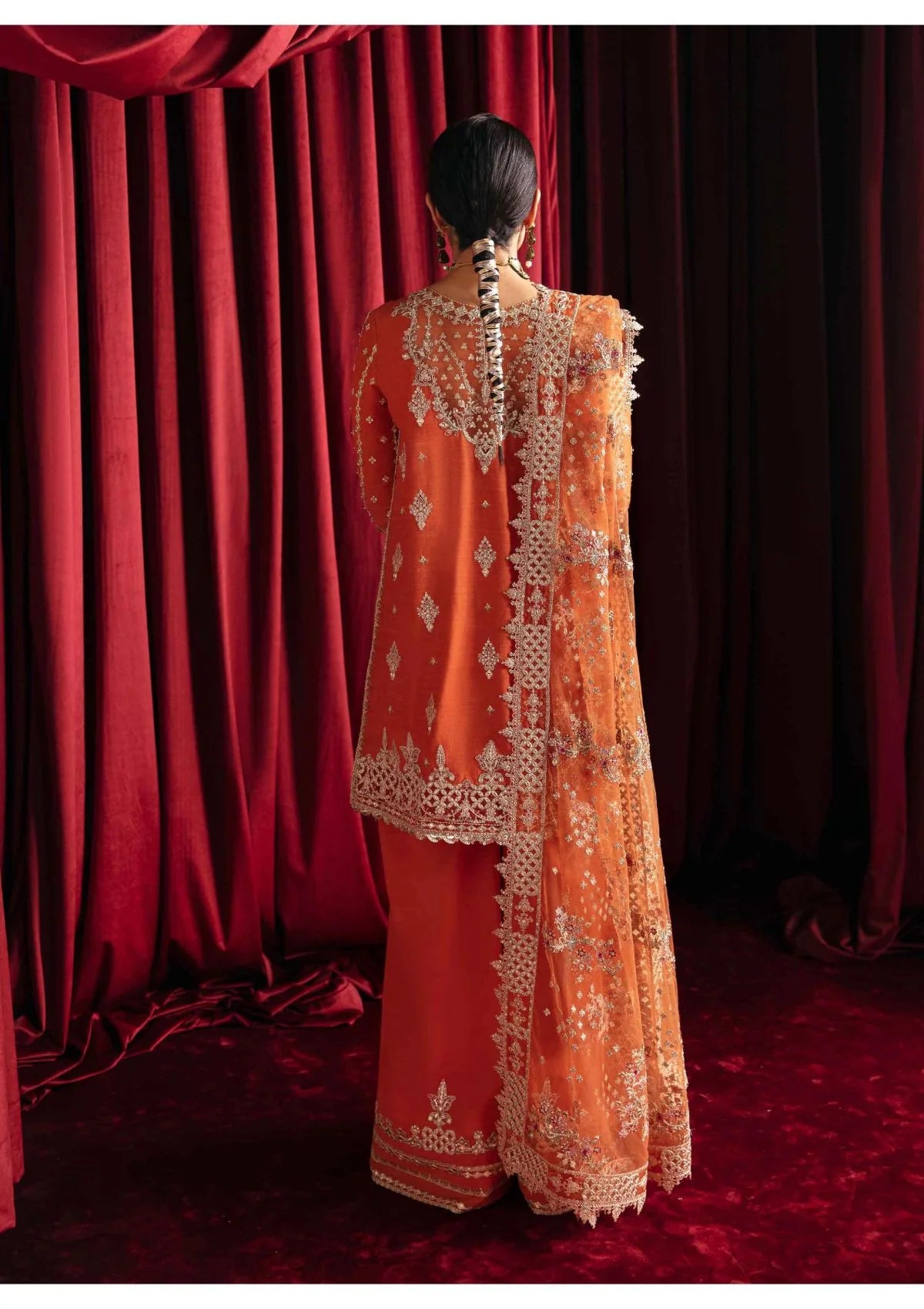 Qalamkar | Gotta Embroidered Sharara