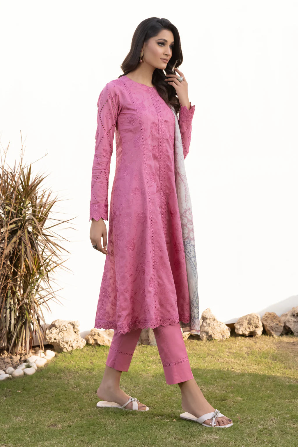 Soft Stone | Embroidered Lawn