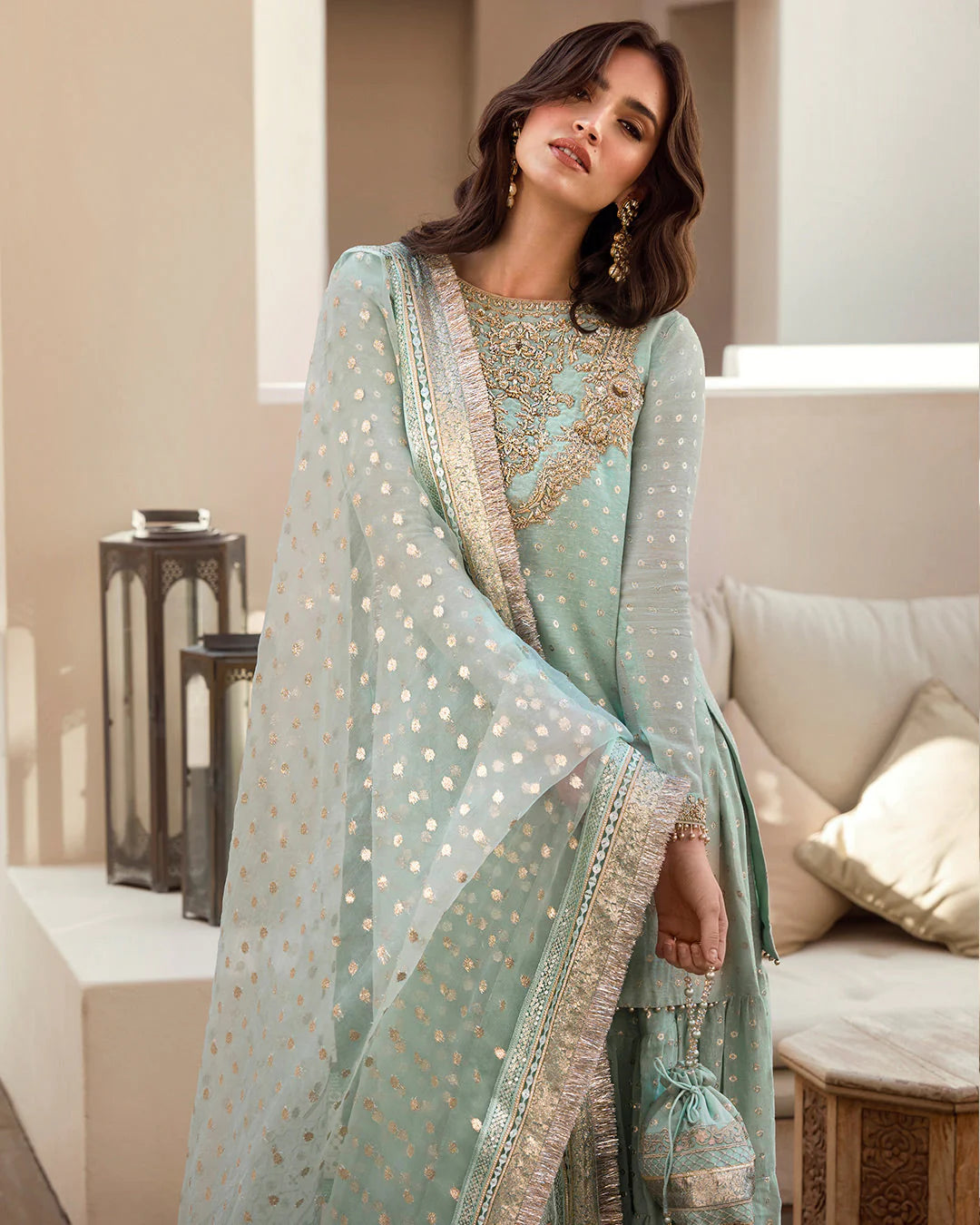 Faiza Saqlain | Embellished Karandi Gharara