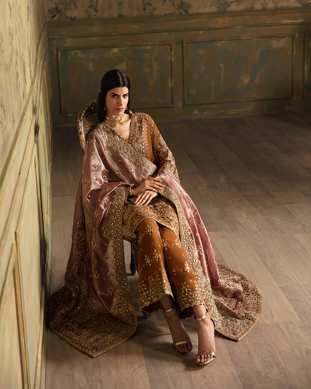 Lamees | Festive Embroidered Velvet Dress