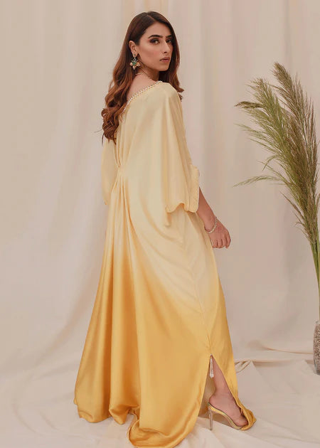 Citrine | Citrine Yellow Ombre Silk Kaftan