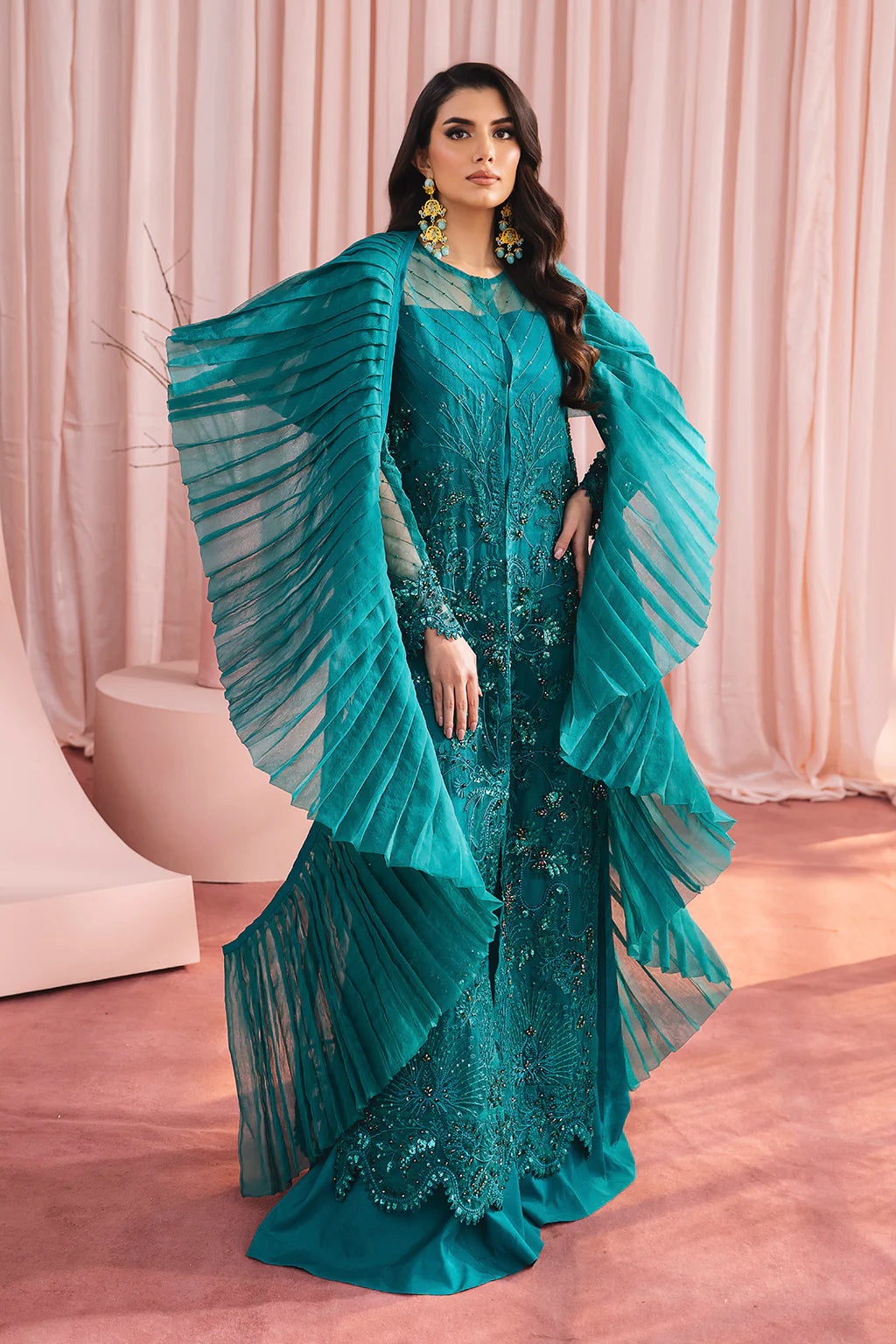 Mia | Festive Embellished Organza Jacket Dress