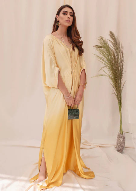 Citrine | Citrine Yellow Ombre Silk Kaftan
