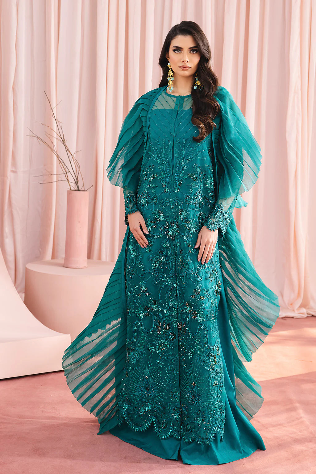 Mia | Festive Embellished Organza Jacket Dress
