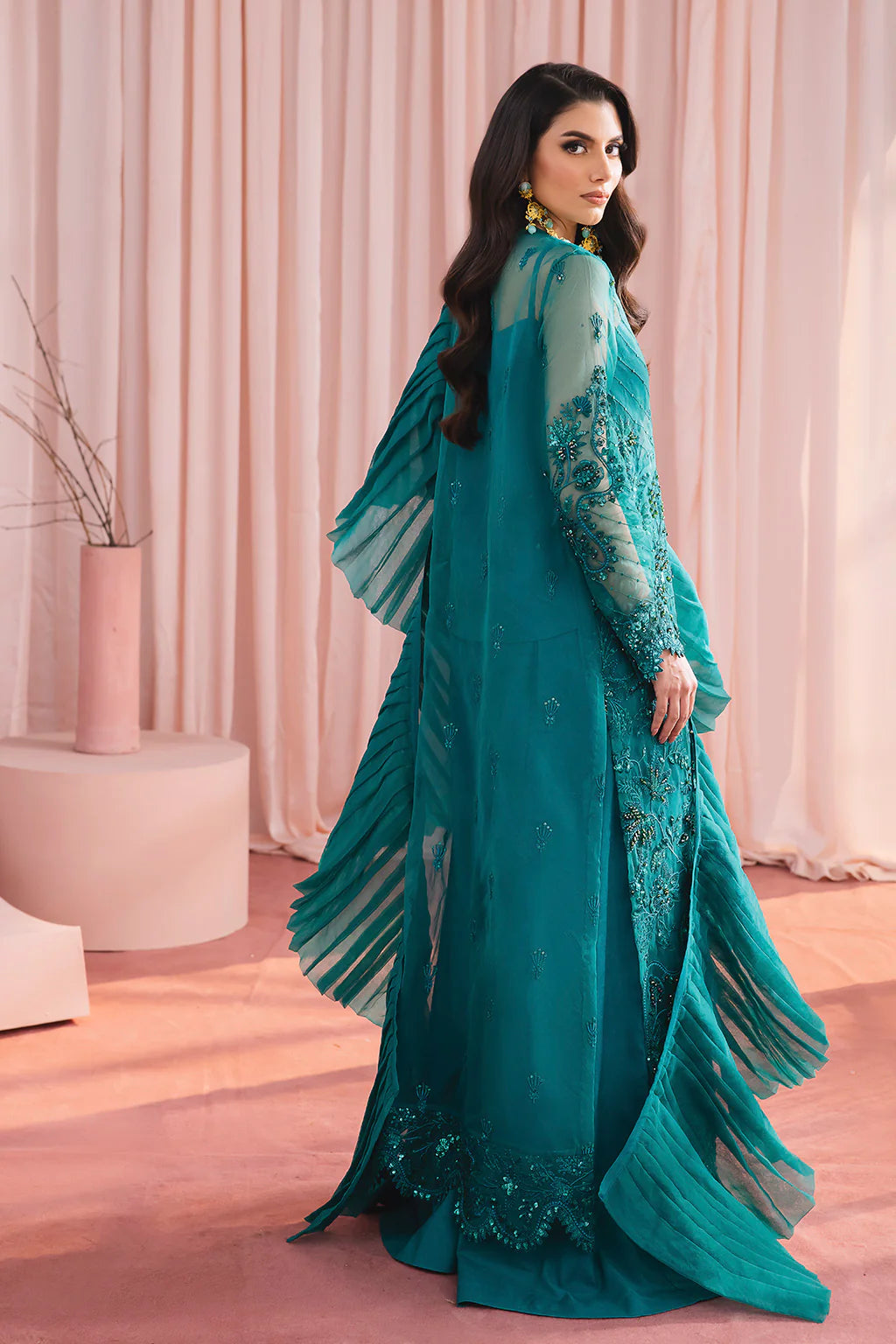 Mia | Festive Embellished Organza Jacket Dress