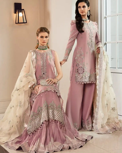 Maria B | Sateen Embroidered Suit