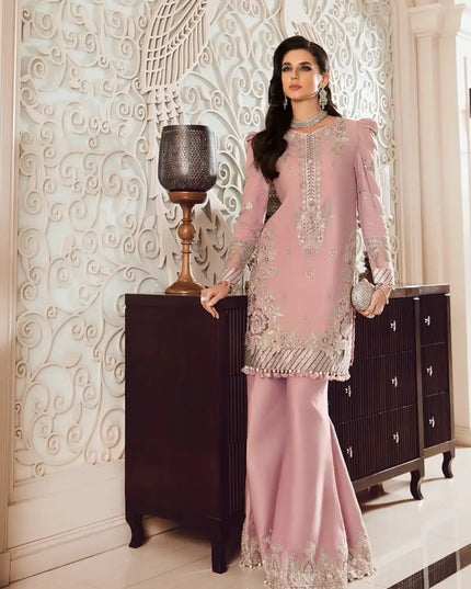 Maria B | Sateen Embroidered Suit