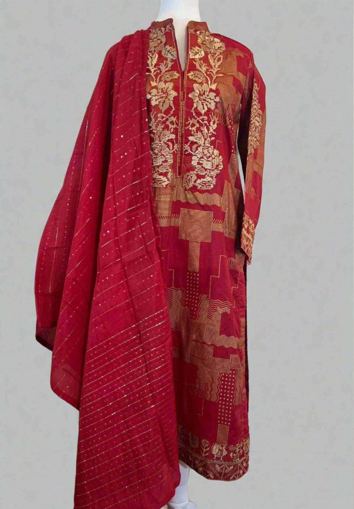 2 Piece | Nishat Linen Gold Printed Embroidered Suit