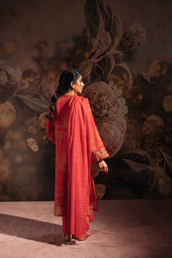 Women's Red Printed Suit